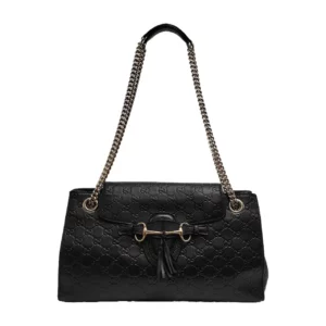 【二手】GUCCI EMILY CHAIN 黑色肩背袋 PD1407