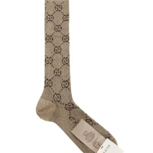 【意大利】GUCCI 金銀絲線GG短襪 M