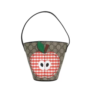 【未使用品】GUCCI GG SUPREME 蘋果兒童水桶包 653954 E22240