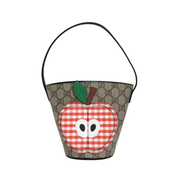【未使用品】GUCCI GG SUPREME 蘋果兒童水桶包 653954 E22240