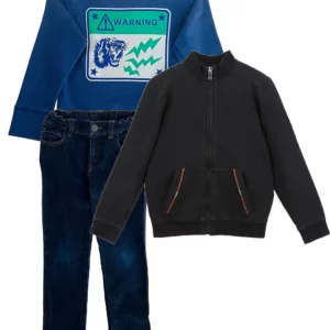 【二手】GUCCI KIDS 童裝夾克及褲子三件套 6Y