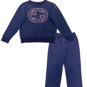 【二手】GUCCI KIDS 童裝GG LOGO 刺繡運動套裝 4Y