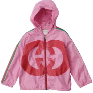 【二手】GUCCI KIDS LOGO 印花連帽夾克 4Y