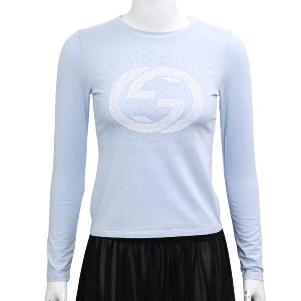 【全新】GUCCI KIDS 圖案印花長袖T恤 10 E18160