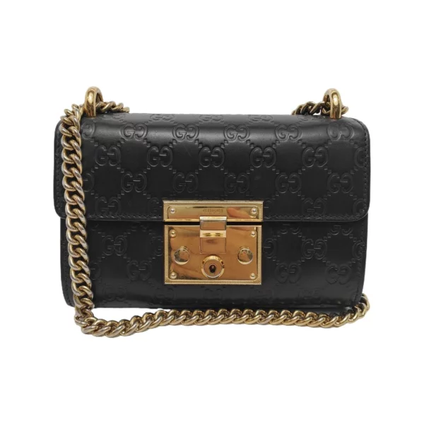 【二手】GUCCI PADDLOCK 黑色肩背手袋 PD1406
