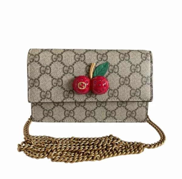 【二手】GUCCI SUPREME櫻桃鏈條手袋 481291 RR1408