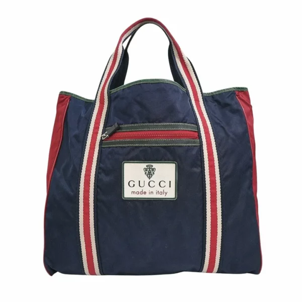 【二手】GUCCI WEB 尼龍手提袋 189664 E21075