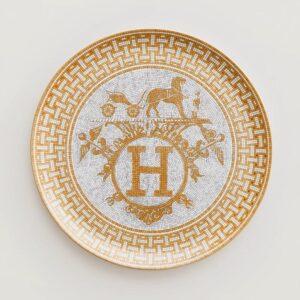 【全新】HERMES 馬賽克24金拼盤餐盤 VV2349