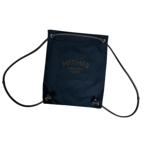 【二手】HERMES ALINE GROOMING 深藍色 2用背包 PD1375