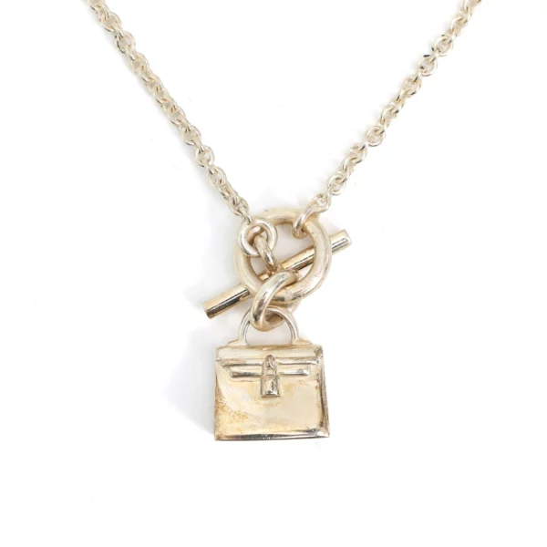 【二手】HERMES AMULETTES KELLY 純銀吊墜項鍊 E22500