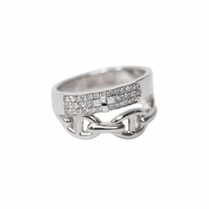 【未使用品】HERMES BAGUE KELLY 雙環戒指 53 E18995