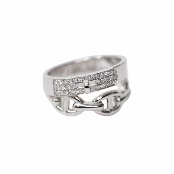 【未使用品】HERMES BAGUE KELLY 雙環戒指 53 E18995