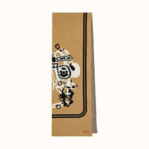 【全新】HERMES BRIDES DE GALA羊絨針織圍巾 E21180