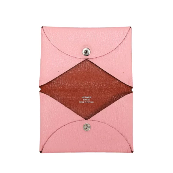 【二手】HERMES CALVI 拼色卡包 E20548