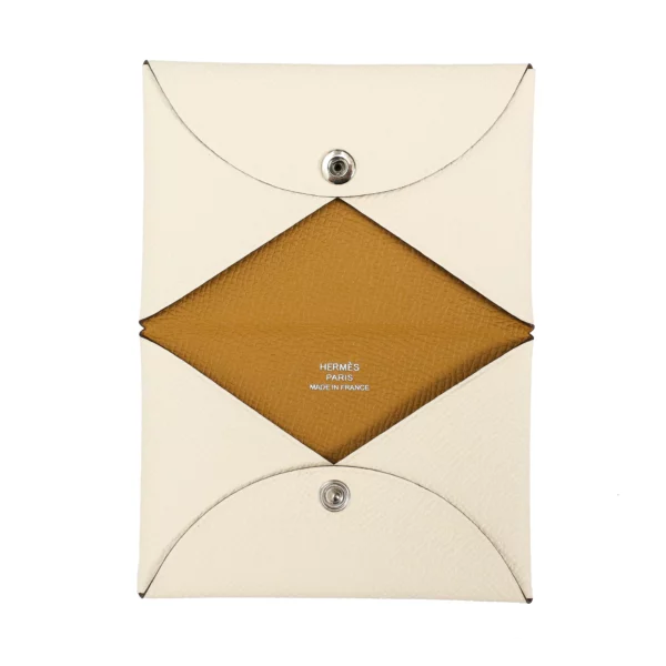 【未使用品】HERMES CALVI 雙色卡包 E20820