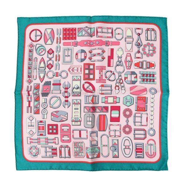 【二手】HERMES CARRE EN BOUCLES 45 絲巾 E17695