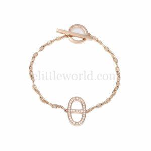【二手】HERMES CHAINE D'ANCRE CONTOUR 玫瑰金手鍊 XS VV2166