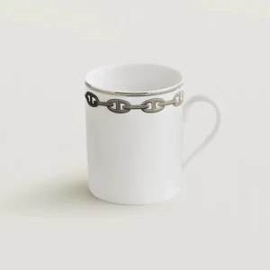 【全新】HERMES CHAINE D'ANCRE 鉑金馬克杯 E19018