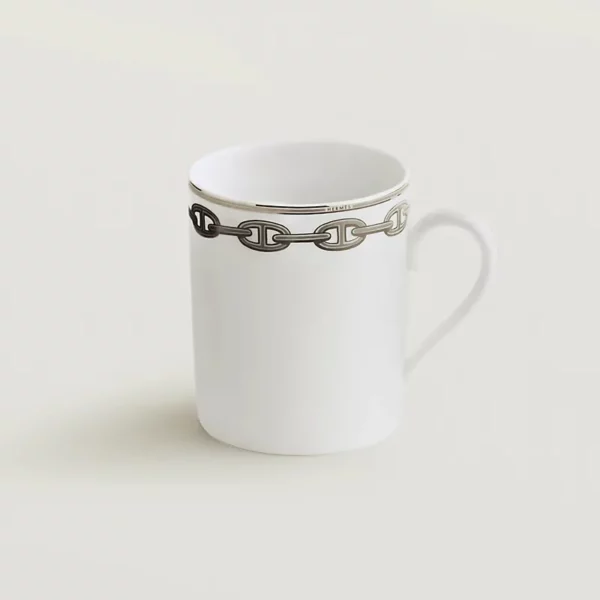 【全新】HERMES CHAINE D'ANCRE 鉑金馬克杯 E19018