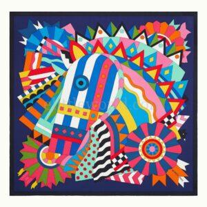 【二手】HERMES CHEVAL DE FETE 90 絲巾 E20446