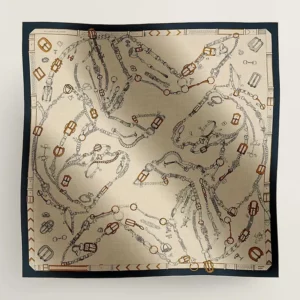 【全新】HERMES CHEVAUX DECHAINES 羊絨圍巾 140 E13351