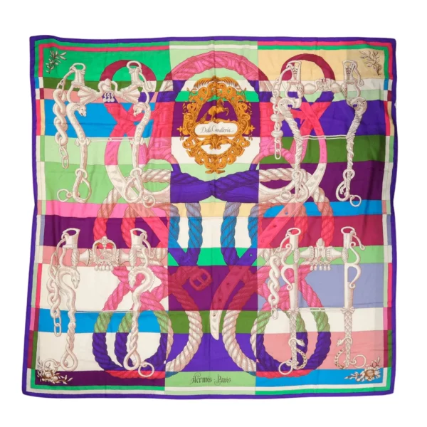 【二手】HERMES DELLA CAVALLERIA 140 羊絨圍巾 E19658