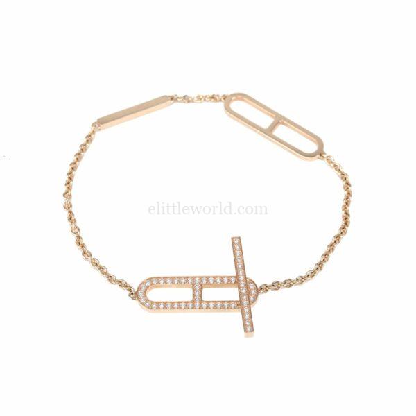 【二手】HERMES EVER CHAINE D’ANCRE 鑽石小號手鏈 SH VV2150