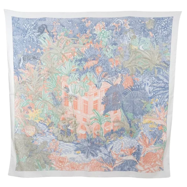 【二手】HERMES FAUBOURG TROPICAL DETAIL 140 羊絨圍巾 E22041