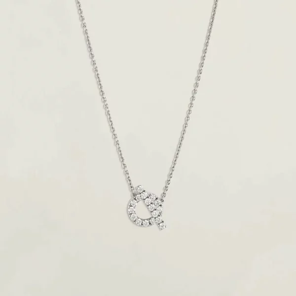 【未使用品】HERMES FINESSE 白金鑽石項鏈 E20083
