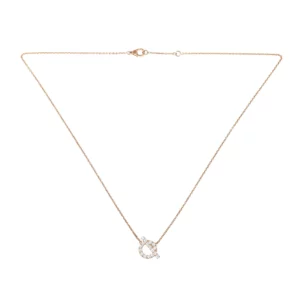【未使用品】HERMES FINESSE 玫瑰金鑽石項鏈 E20558