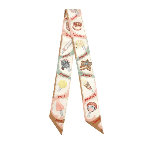 【全新】HERMES FUNNY ICE CREAM TWILLY 絲巾 E22282