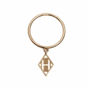 【二手】HERMES GAMBADE H 玫瑰金戒指 52 E21809