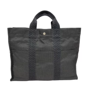 【二手】HERMES HERLINE 灰色帆布手袋 PD1275