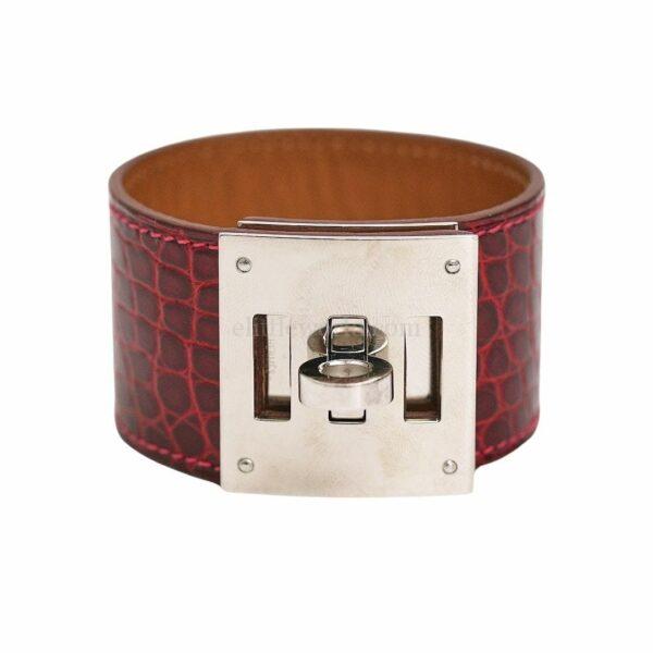 【二手】HERMES KELLY DOG 鱷魚皮手帶 S E23065
