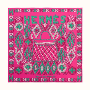 【全新】HERMES KELLY EN PERLES 140 水洗絲巾 E20735