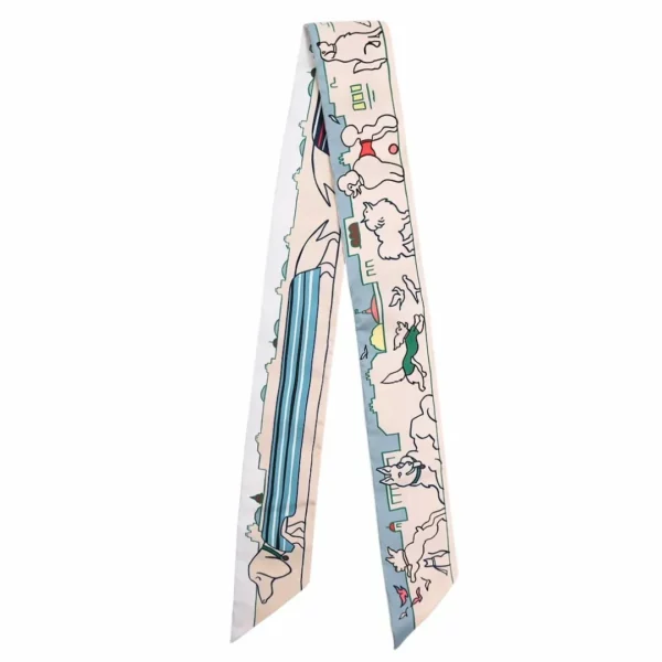 【全新】HERMES LES CHIENS PARISIENS 絲巾 E22283