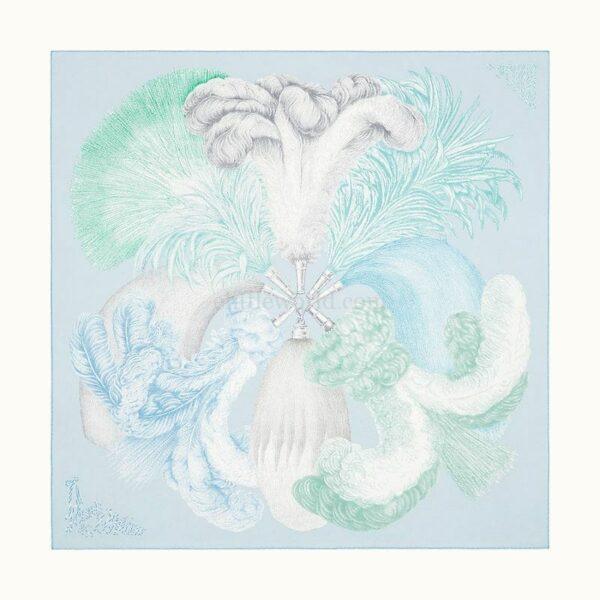 【二手】HERMES PLUMETS ET PANACHES 90 絲巾 S3896