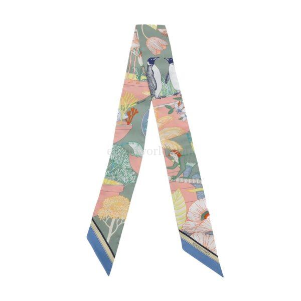 【全新】HERMES PRECIOUS PARADISE TWILLY 絲巾 VV2197