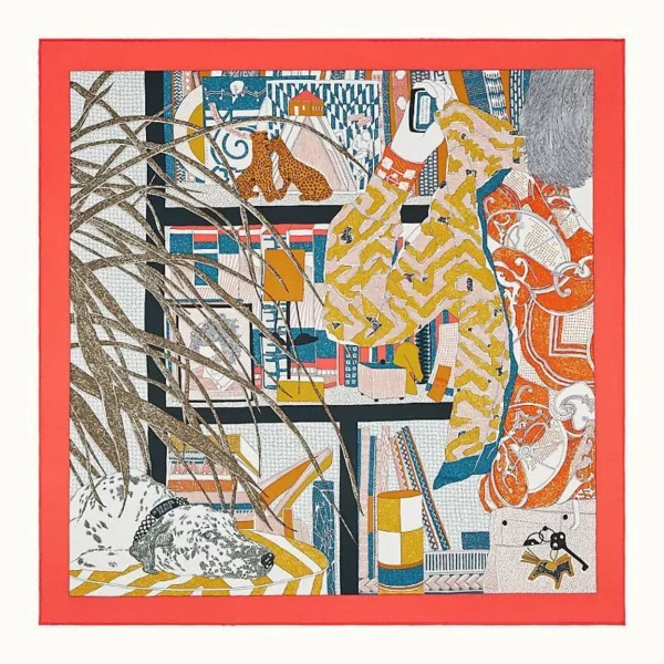 【全新】HERMES RENDEZ-VOUS CHEZ HERMES 70 絲巾 E3040