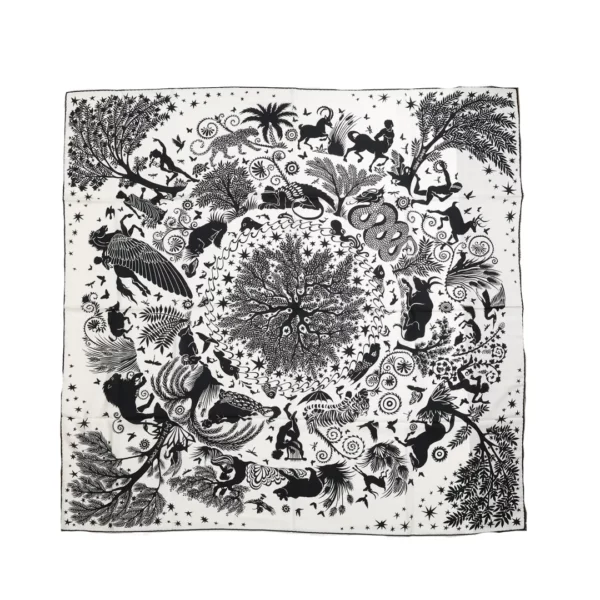 【全新】HERMES SOUS LE CHARME D'ORPHEE 140 羊絨圍巾 E20491