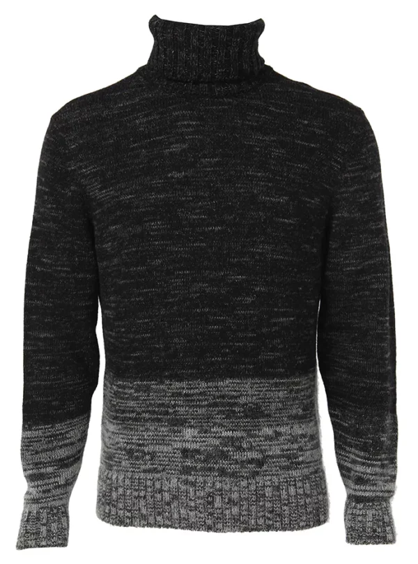 【二手】HUGO BOSS 高立領拼接毛衣 S