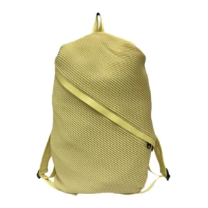 【二手】ISSEY MIYAKE PLEATS PLEASE 黃色皺褶背包 PD1529