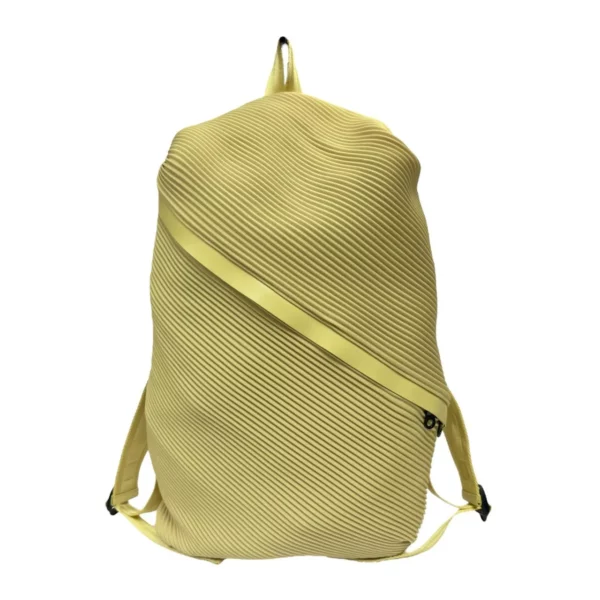 【二手】ISSEY MIYAKE PLEATS PLEASE 黃色皺褶背包 PD1529