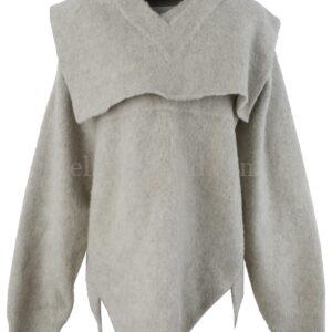 【二手】JIL SANDER 疊領羊毛毛衣 M