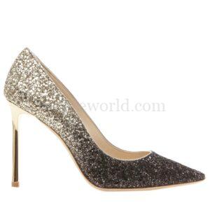 【二手】JIMMY CHOO ROMY 100 亮片金蔥綴飾高跟鞋 36