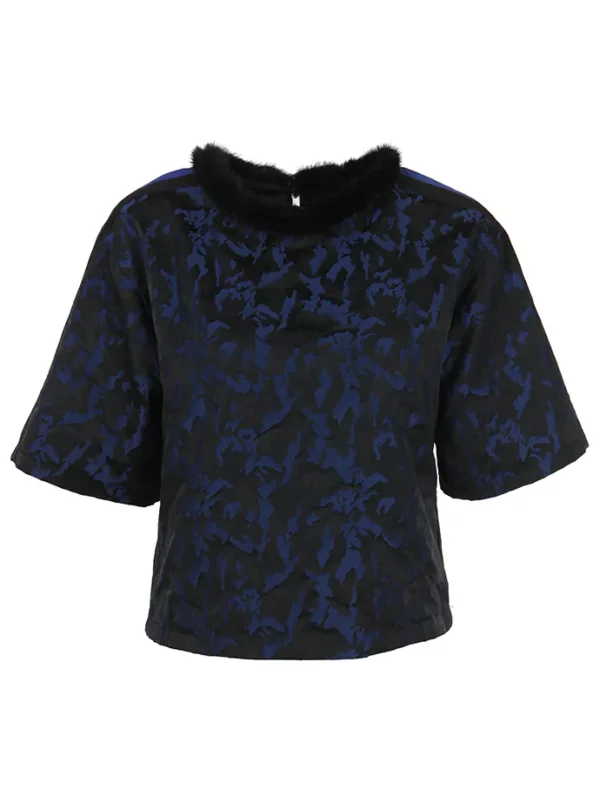 【二手】JUST CAVALLI 皮草領上衣 38