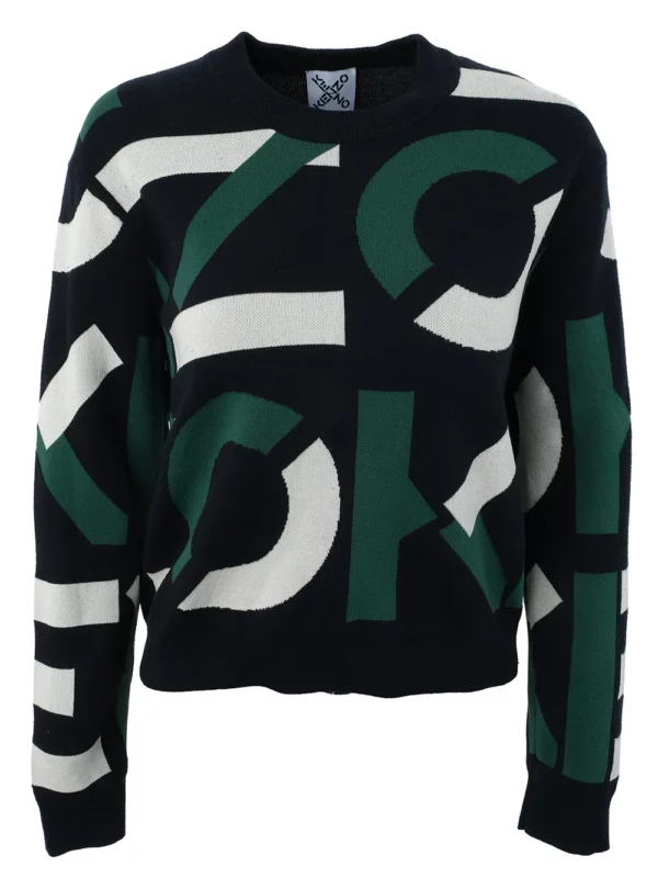 【二手】KENZO LOGO 提花針織上衣 S