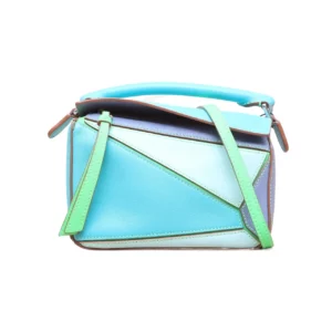 【二手】LOEWE PUZZLE 小號拼色手袋 PD1078