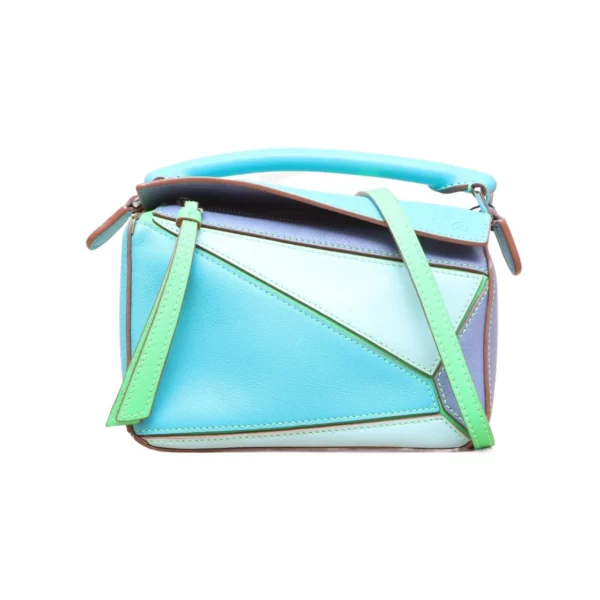 【二手】LOEWE PUZZLE 小號拼色手袋 PD1078