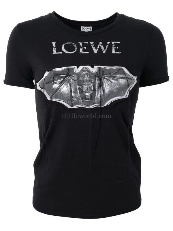 【二手】LOEWE 蝙蝠貼花棉質T恤 XS
